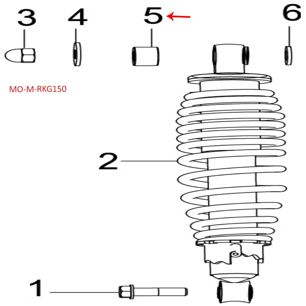 Funda de conector de amortiguador trasero (RKG150)
