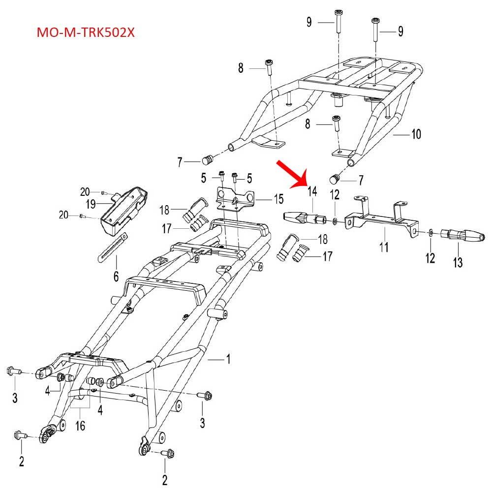 Direccional trasera derecha (TRK251 / TRK502X)