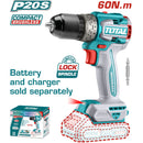 Drill taladro Inalámbrico 1/2" 20V  60Nm.  22+1  Motor sin escobillas. Batería y cargador por separado. Super Total