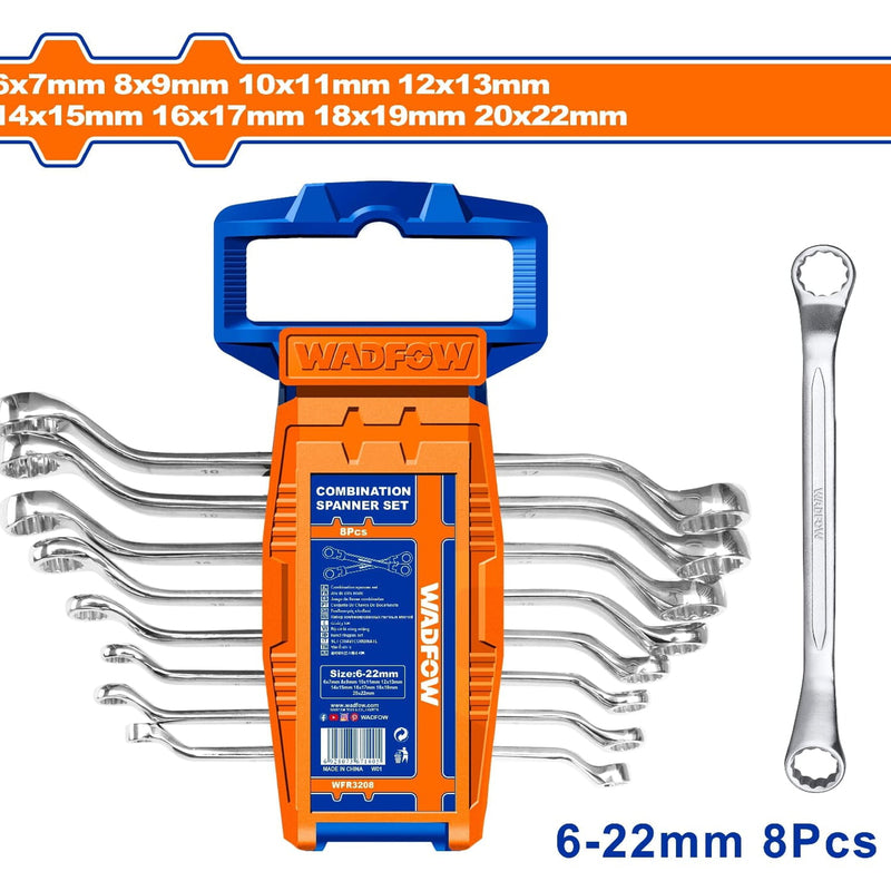 Llaves para tuerca de 8 pzas. 6-22mm. Acabado pulido. (Juego)