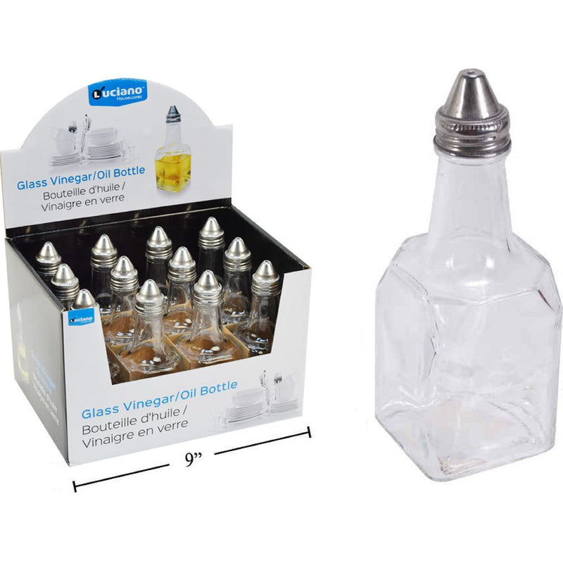 Botella de aceite / vinagre de vidrio de 6 "de alto (1pza)