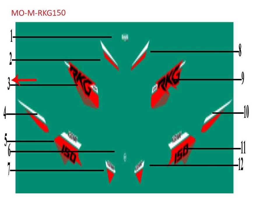 Calcomania derecha del tanque negra (RKG150)