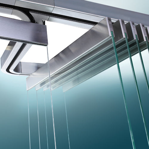 Zocalo sist 8900K con 2 rodajas sup. inox304macizo. 1mt(recortable). No requiere saques. Satinado