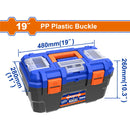 Caja de Herramientas de Plástico 19" 480mm(19")x280mm(11")x260mm(10.3") Carga Máx: 18Kg.