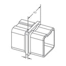 Union para tubo cuadrado de 40x40mm.