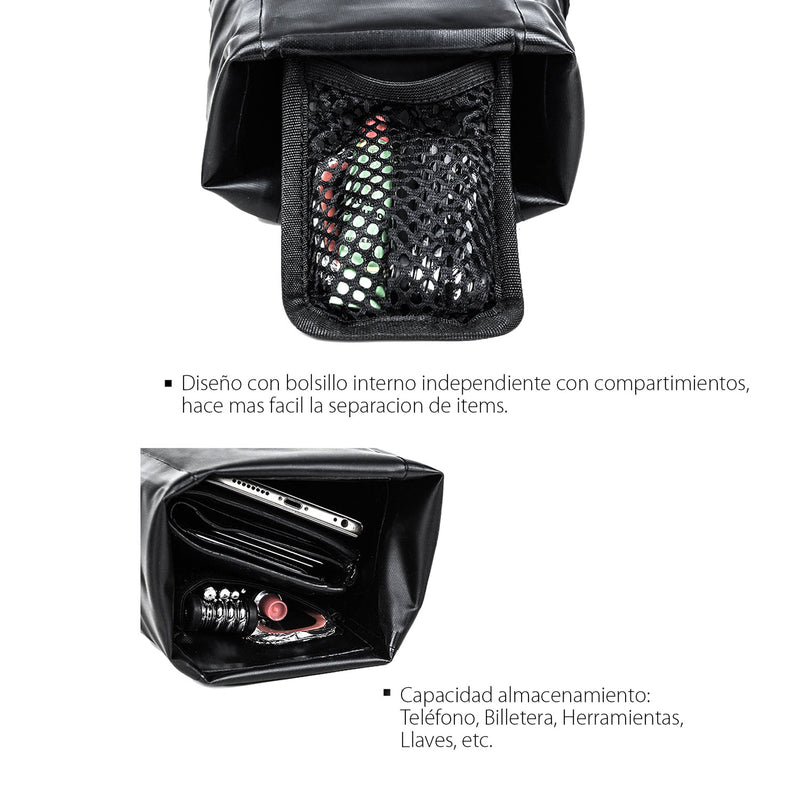 Bolso impermeable de 1.5L para anclar bajo el asiento de la bicicleta- Negro Rhinowalk