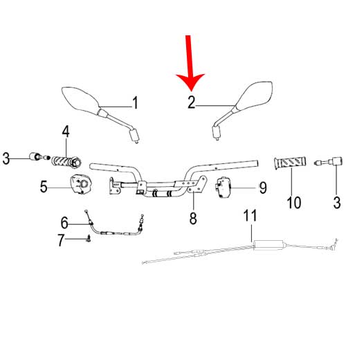 Espejo retrovisor izquierdo (ZAFFERANO250)