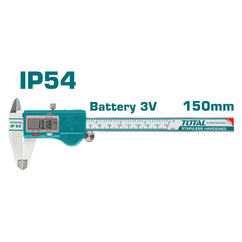 Vernier calibrador digital rango 0-150 mm . Lee cada 0.01 mm. Metrico y pulgadas.