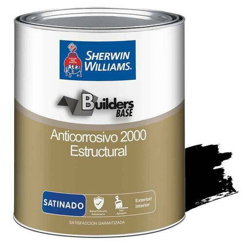 Pintura anticorrosiva satinada color negro, 1 Galón. Sherwin Williams