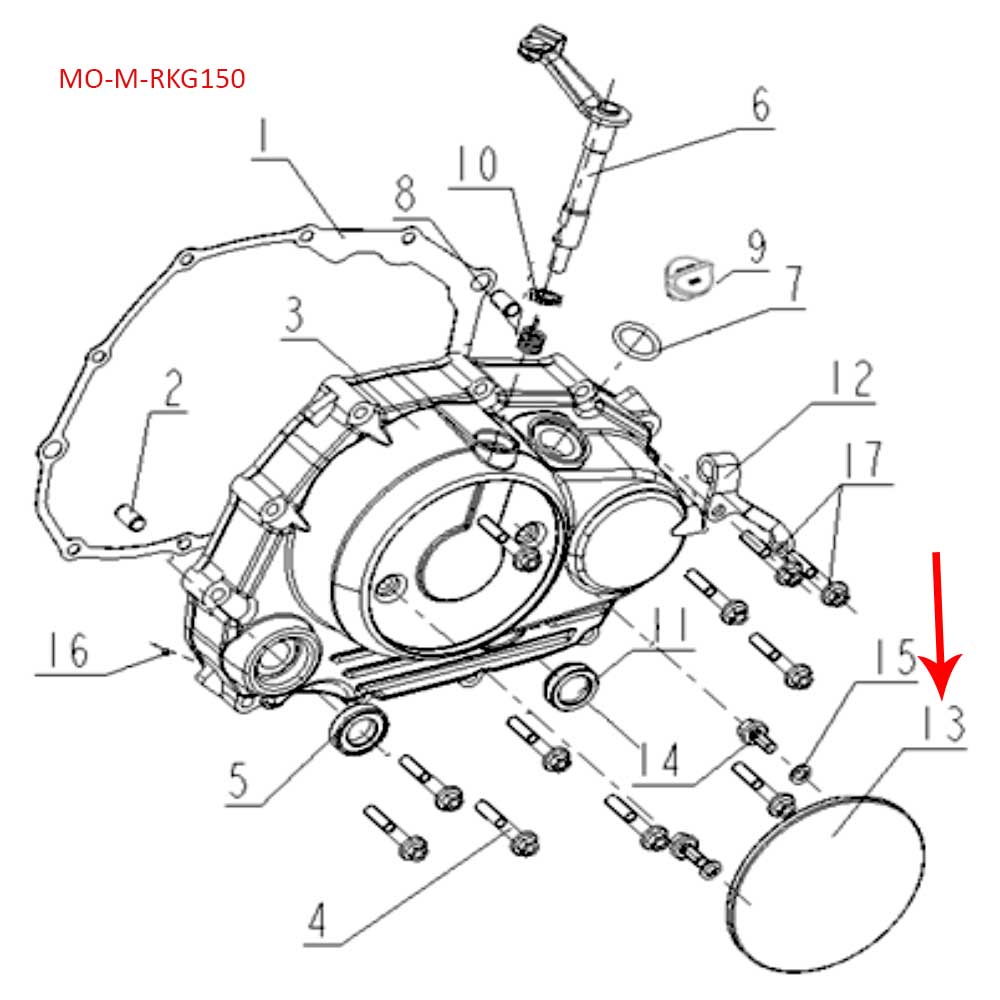 Tapa decorativa de covertor de embrague (RKG150)