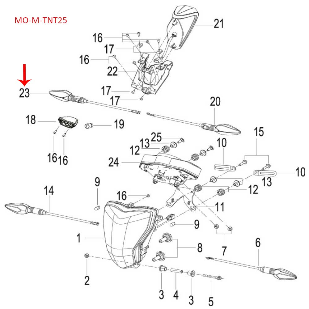 Direccional trasera derecha (TNT25)