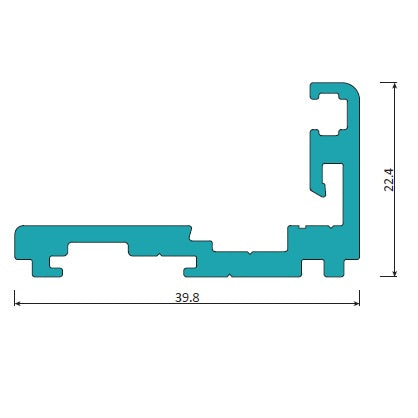 Marco fijo perimitral 40 mm X 23 mm. Anodizado Negro. EasyOffice