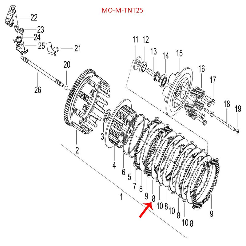 Plato de presion 2.0mm (LEONCINO250 / TNT25 / TRK251)