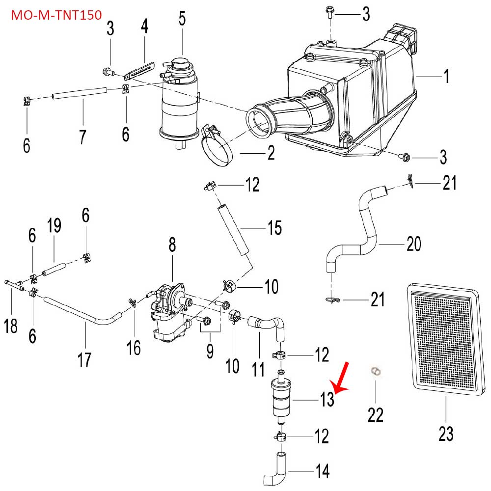 Limpiador de aire pequeño (TNT150)