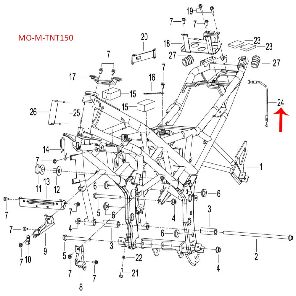 Cable de apertura del asiento (TNT135 / TNT150)