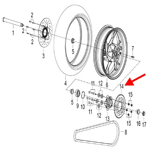 Corona 43 dientes (LEONCINO500 / 752S)