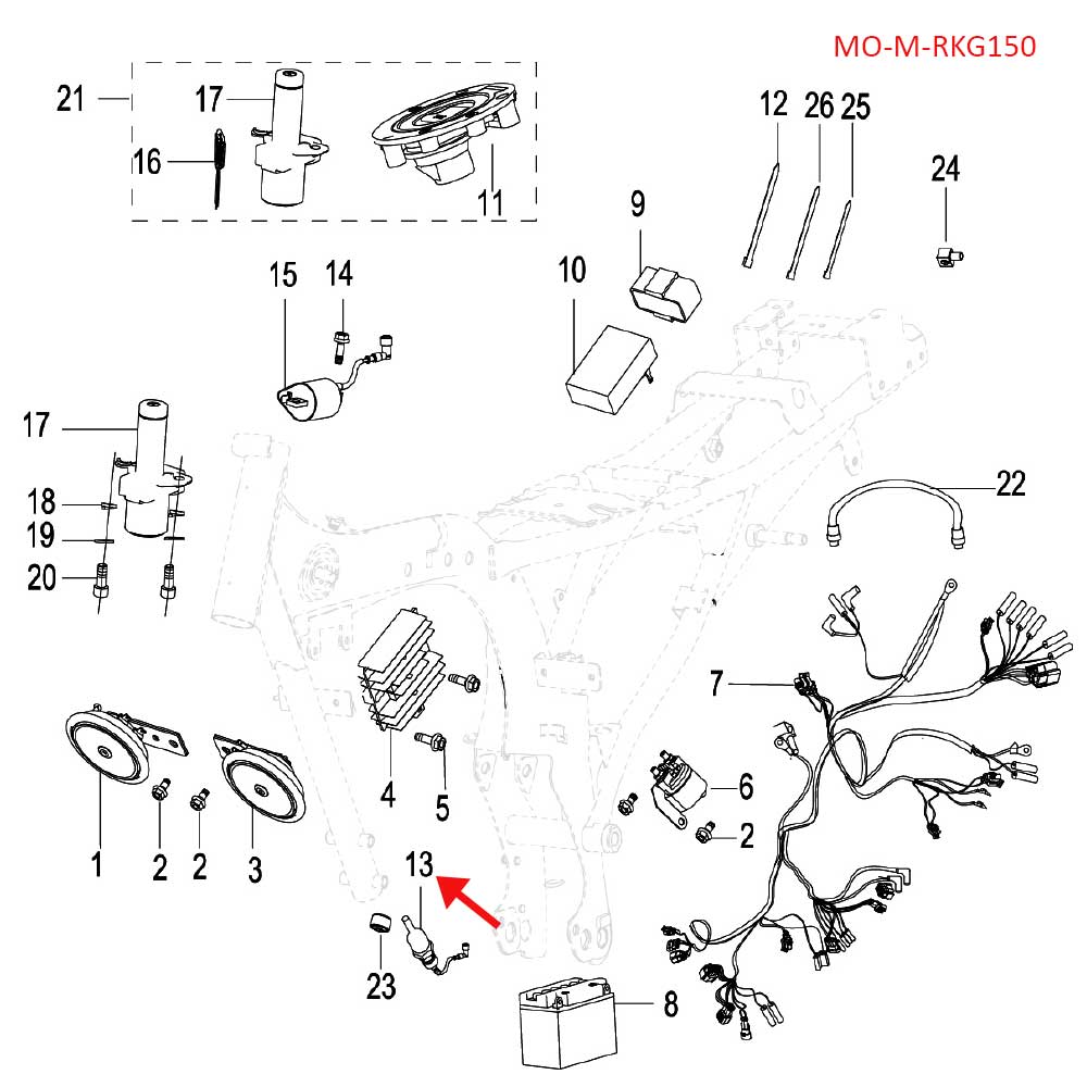 Switch freno trasero (RKG150)