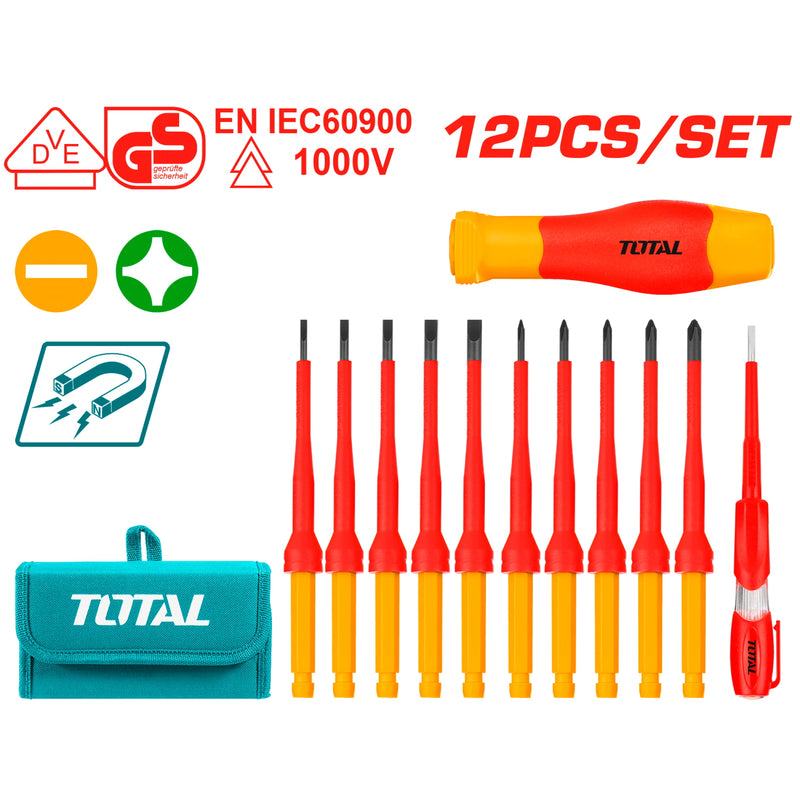 Juego De destornilladores Aislados Intercambiables (12 piezas)