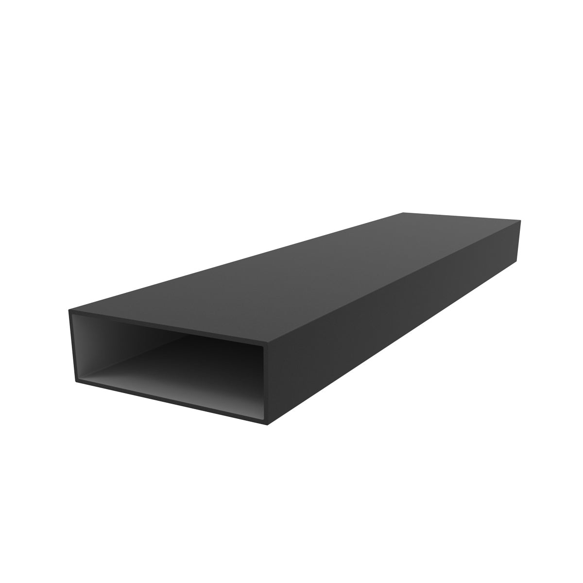 Tubo Rectangular  4" x 1 3/4"  Espesor 2.0 mm. Largo 5.85 mts. Acabado Anodizado Negro 15 Micron