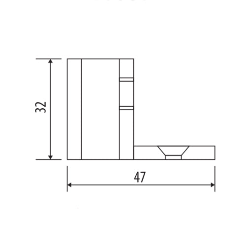 Soporte Vidrio a pared izquierdo.