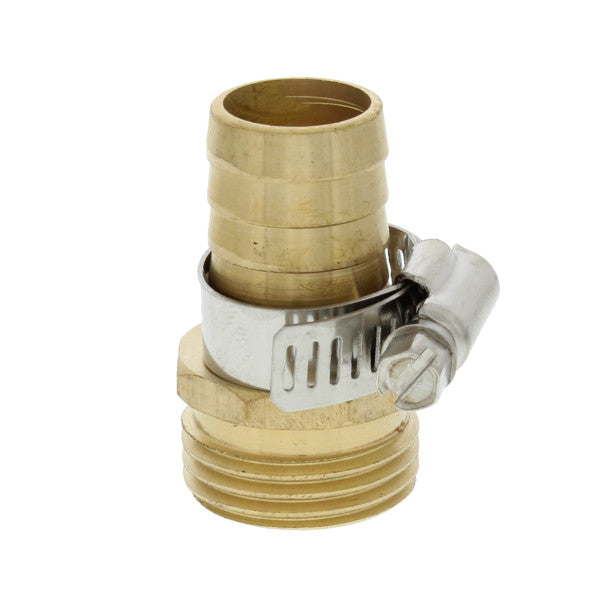 Acople macho de 3/4" para manguera. Incluye clamp