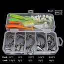 Kit de anzuelos y señuelos suaves 73 Pcs.