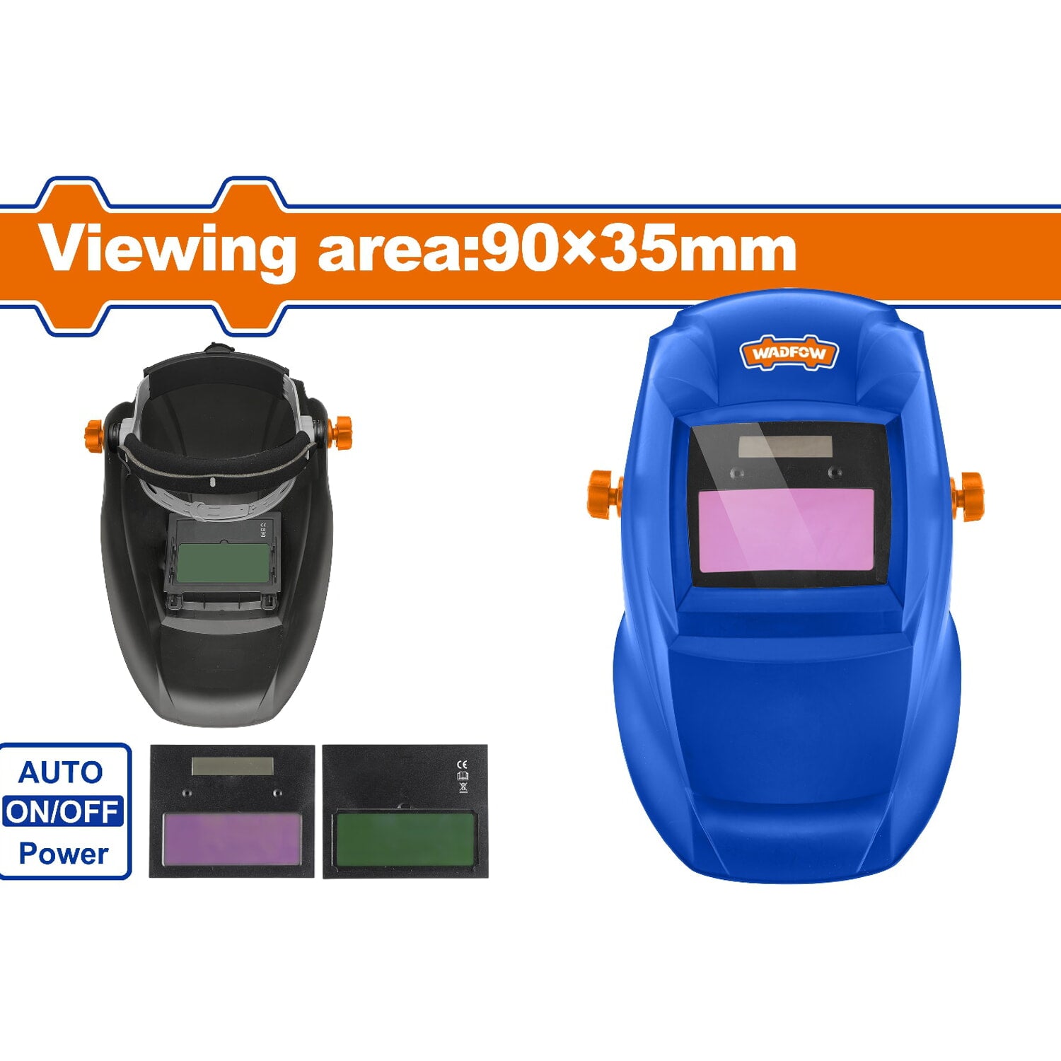 Máscara de soldadura. Area de visión 90x35mm. Oscurecimiento automático. Protección UV/IR DIN16. para soldar