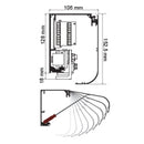 Riel con su cobertor y sus tapas de 4200 mm de largo.