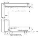 Cierrapuerta oculta superior. 100kg max puertas 0.95m x 2.1 m