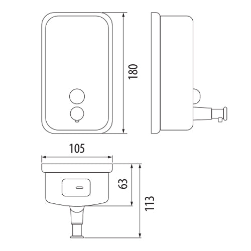 Dispensador de jabon liquido 850 ml. Inox304 satinado