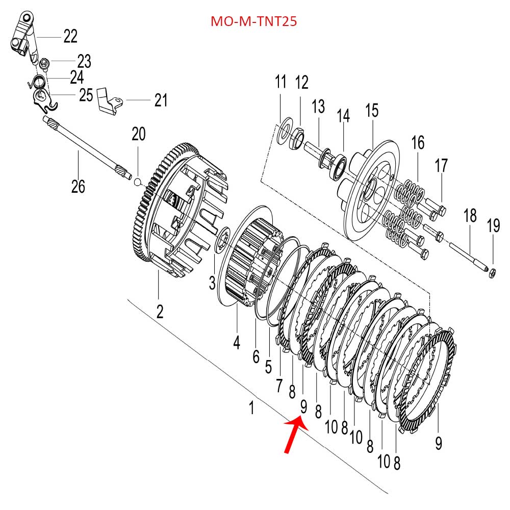 Disco de friccion 2 (LEONCINO250 / TNT25 / TRK251)