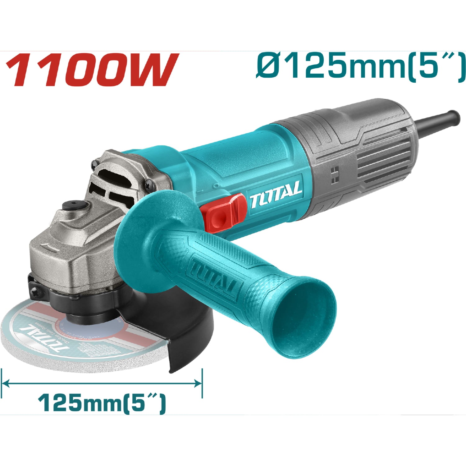 Esmeriladora Angular. 1100W.Velocidad sin carga: 12000rpm. Rosca: 5/8"-11UNC No incluye disco.