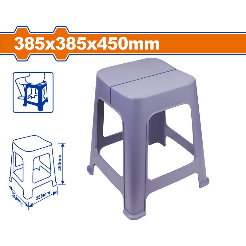 Banco de Plástico 385x385x450mm. Peso: 950g. Almohadillas deslizantes. Ideal como escalón. Silla plastica