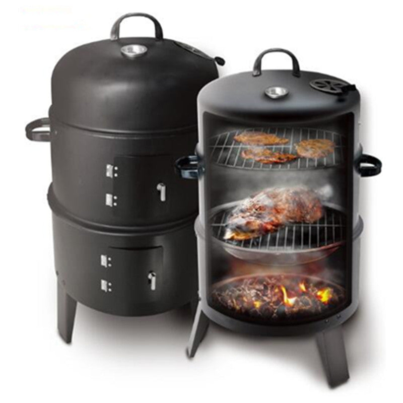 Barbacoa ahumadora cilindrica portatil