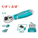 Rache 2 en 1 de 1/4 "Dr & 3/8"Dr, 72T, 140mm largo Material CR-V+Cr-Mo.