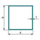 Tubo Cuadrado  3" x 3"  Espesor 1.8 mm.  Largo 5.85 mts. Acabado Anodizado Bronce 15 Micron