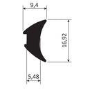 Junta de acristalar de 6 mm.  EPDM alta calidad. Se vende rollo de 60 mts. Color negro.