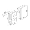 Cerradura lujo p/lado izquierdo con llaves,manigueta y pasador interno. Vidrio de 8-12 mm. Sat