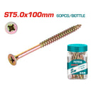 (60 unidades) Tornillo para aglomerado ST5.0x100mm estrella Pozidriv cónica.