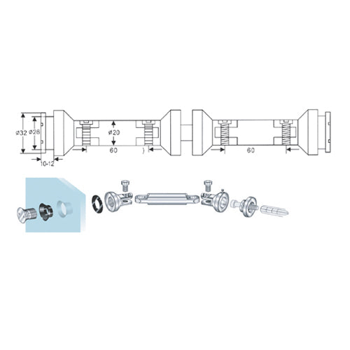 Doble conector Vidrio-Vidrio