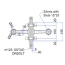 Araña de 2 vias con aleta. No incluye pernos. SATINADA 304