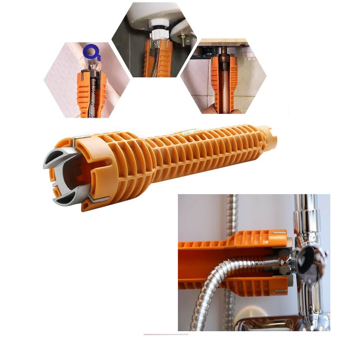 Llave plomero para griferia multifuncional para girar tuercas y tuberias de dificil acceso para tubos de abasto y fregadores