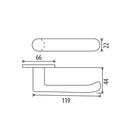 Barra antipánico de 900 mm (35”) doble full push de acero pintado recortable hasta 550mm.
