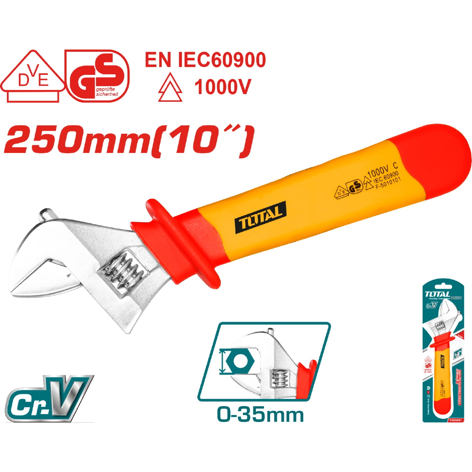 Llave ajustable aislada 10"