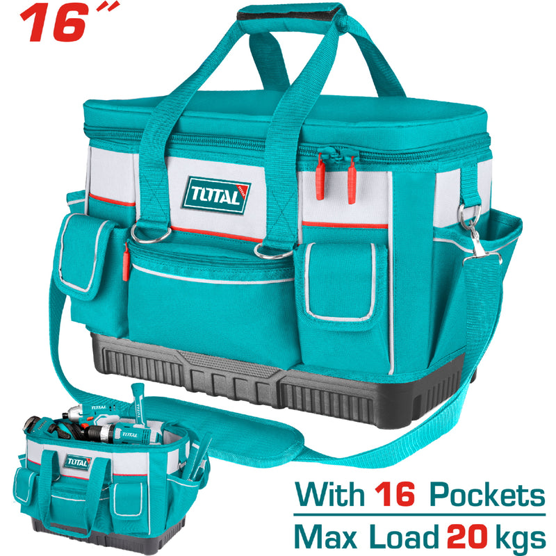 Bolso Caja porta herramientas de poliéster 600D, Tamaño 16”, 25pcs bolsillos para herramientas