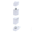 Juego de pivotes estandar decentrado para puertas de aluminio  Acabado Blanco.