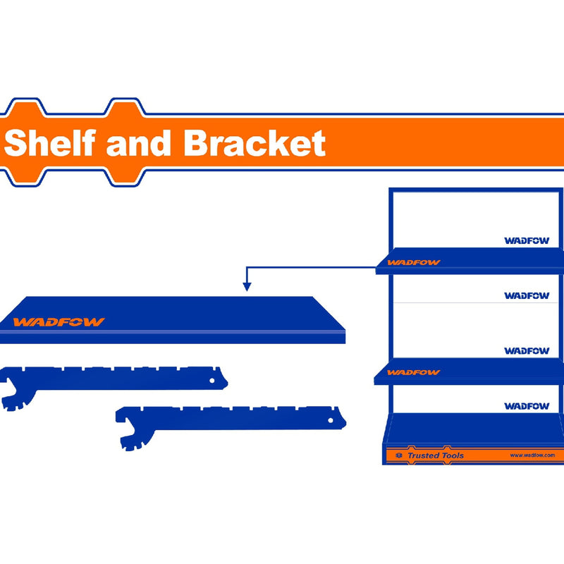 Repisas y soporte para Exhibidor Ferretero Wadfow. Repisa: 89cmx37cm y Soporte: 40cmx7.6cm.