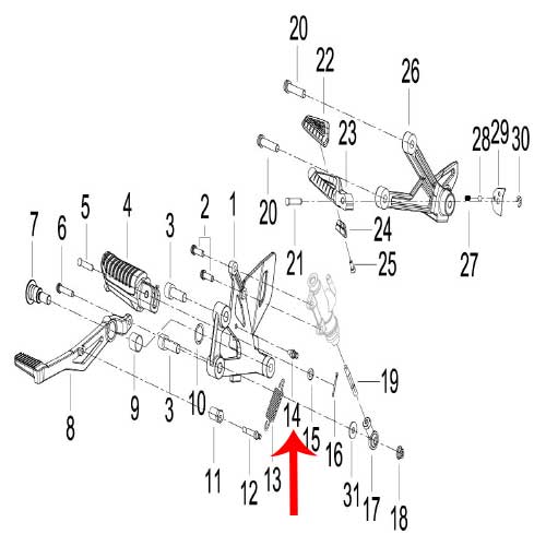 Palanca de freno trasero (LEONCINO250 / TNT600)
