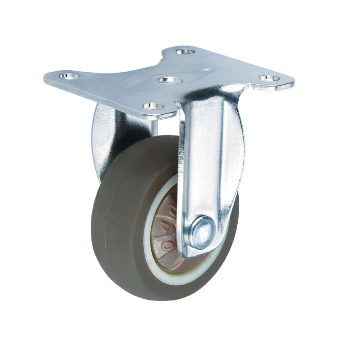 Rueda Rigida Serie liviana 2 1/2" 63 mm Capacidad p rueda 35kg Elastomero Termoplastico TPR Marron