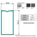Vertical Muro Cortina Perfil Oculto. Espesor 2.2 mm. Largo 5.85 mts. Acabado Anodizado Bronce 15 Mic